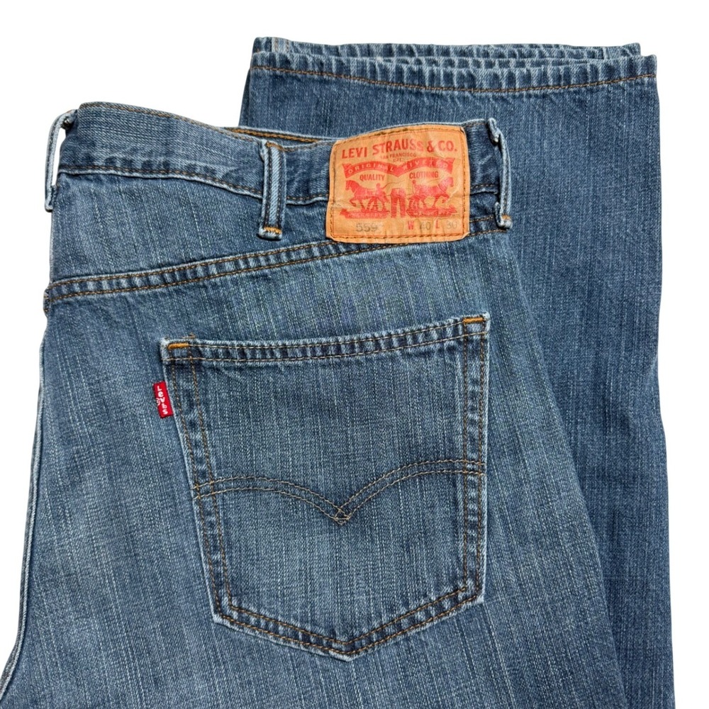 Levi's 40x30 559 Relaxed‎ Straight Jeans Mens Blue Medium Wash Denim